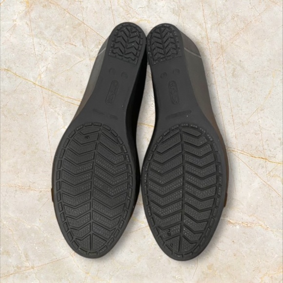 Crocs Women Wedge Cap Toe Slip-on Rubber Black Shoes Size 10W (fits like 9 1/2) - Picture 7 of 7